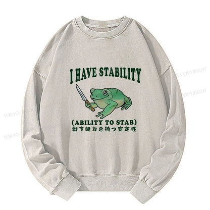 Tokyo-Tiger Mentally Stable Assassin Frog Washed Sweatshirt