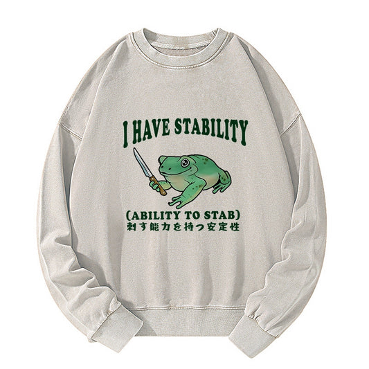 Tokyo-Tiger Mentally Stable Assassin Frog Washed Sweatshirt