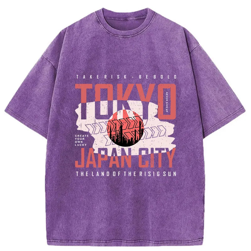 Tokyo-Tiger Tokyo Japan City Street Washed T-Shirt