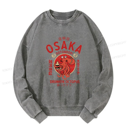 Tokyo-Tiger Drunken Octopus Japan Washed Sweatshirt