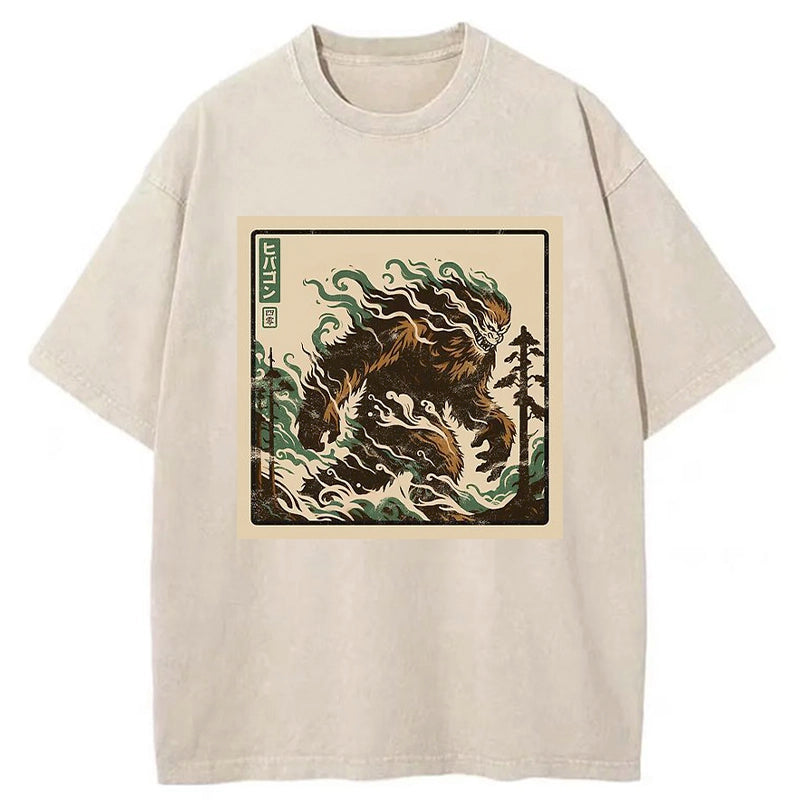 Tokyo-Tiger Walking Monkey Demon Washed T-Shirt