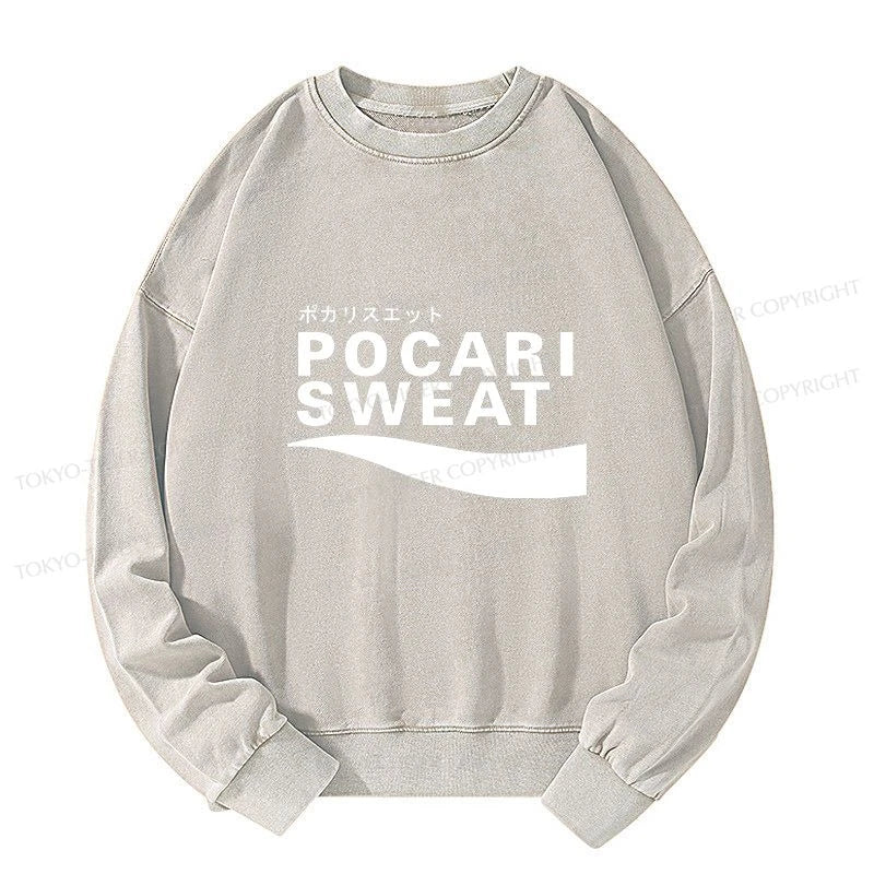 Tokyo-Tiger Japanese Pocari Sweat Logo Washed Sweatshirt