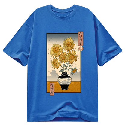 Tokyo-Tiger Sunflowers Ukiyo-e Classic T-Shirt