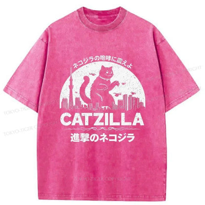 Tokyo-Tiger Japanese Catzilla Washed T-Shirt