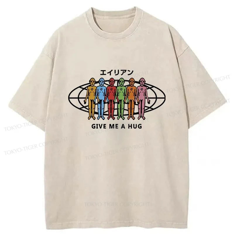 Tokyo-Tiger Give Me A Hug Japanese Washed T-Shirt