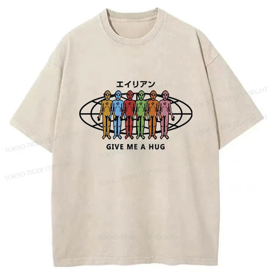 Tokyo-Tiger Give Me A Hug Japanese Washed T-Shirt