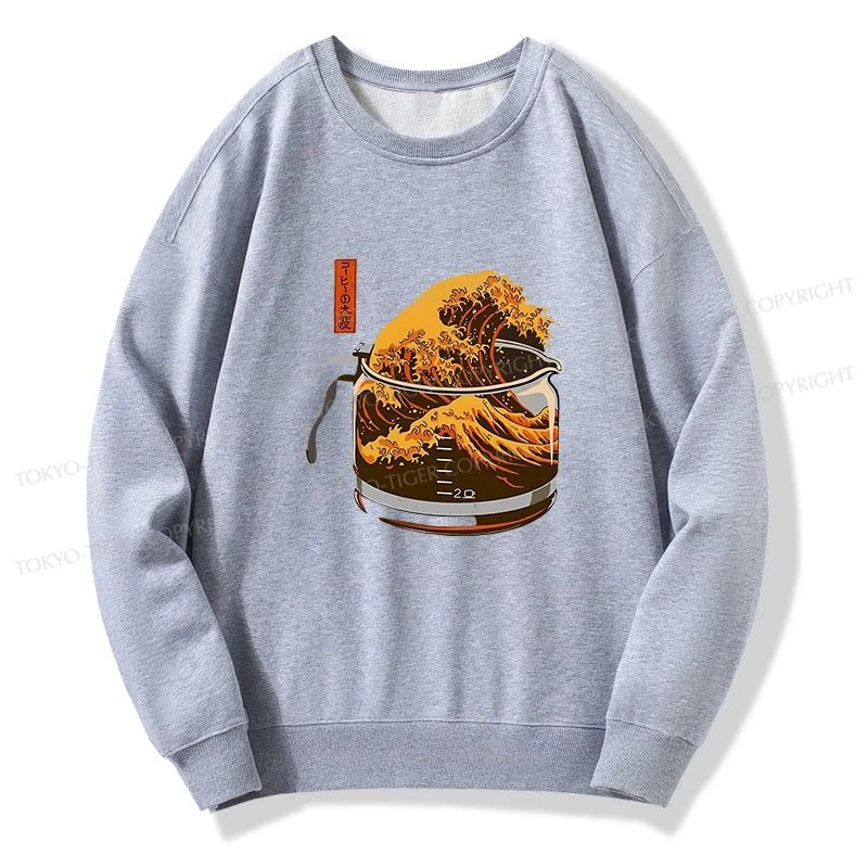 Tokyo-Tiger The Great Wave Of Coffee Japanese Sweatshirt