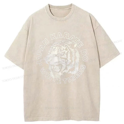 Tokyo-Tiger Vintage 90s Japan Karate Do White Tigers Washed T-Shirt