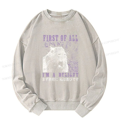 Tokyo-Tiger First Of All I'm A Delight Washed Sweatshirt