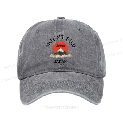 Tokyo-Tiger Japan Mount Fuji Sun Unisex Washed Cap