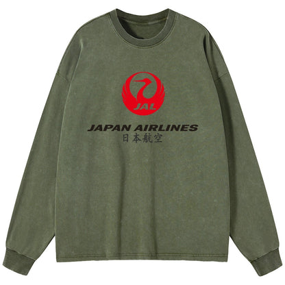 Tokyo-Tiger Japan Airlines Washed Long Sleeve T-Shirt