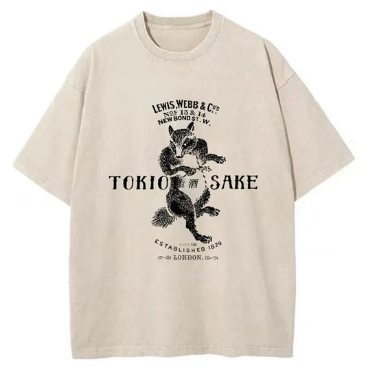 Tokyo-Tiger Japanese Sake Washed T-Shirt