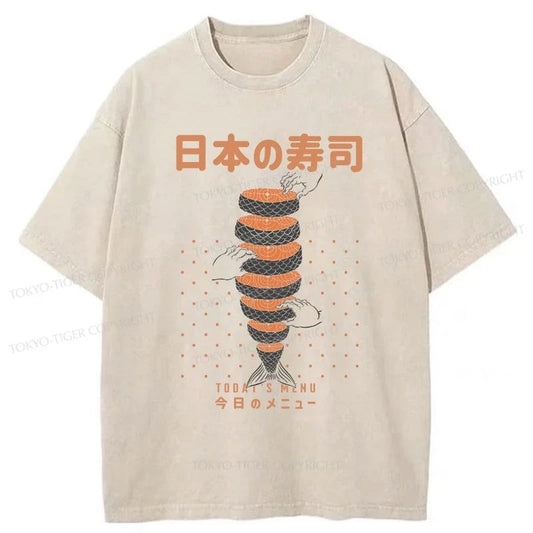 Tokyo-Tiger Today's Menu Washed T-Shirt