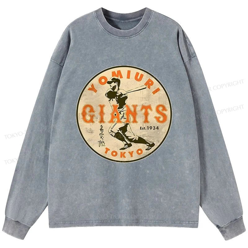 Tokyo-Tiger Yomiuri Giants Shigeru Nagashima Washed Long Sleeve T-Shirt