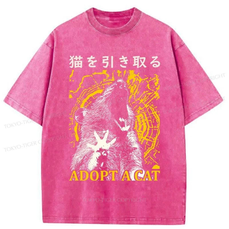 Tokyo-Tiger Adopt A Cat Washed T-Shirt