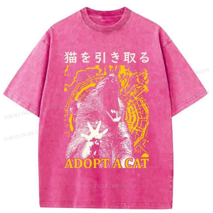 Tokyo-Tiger Adopt A Cat Washed T-Shirt