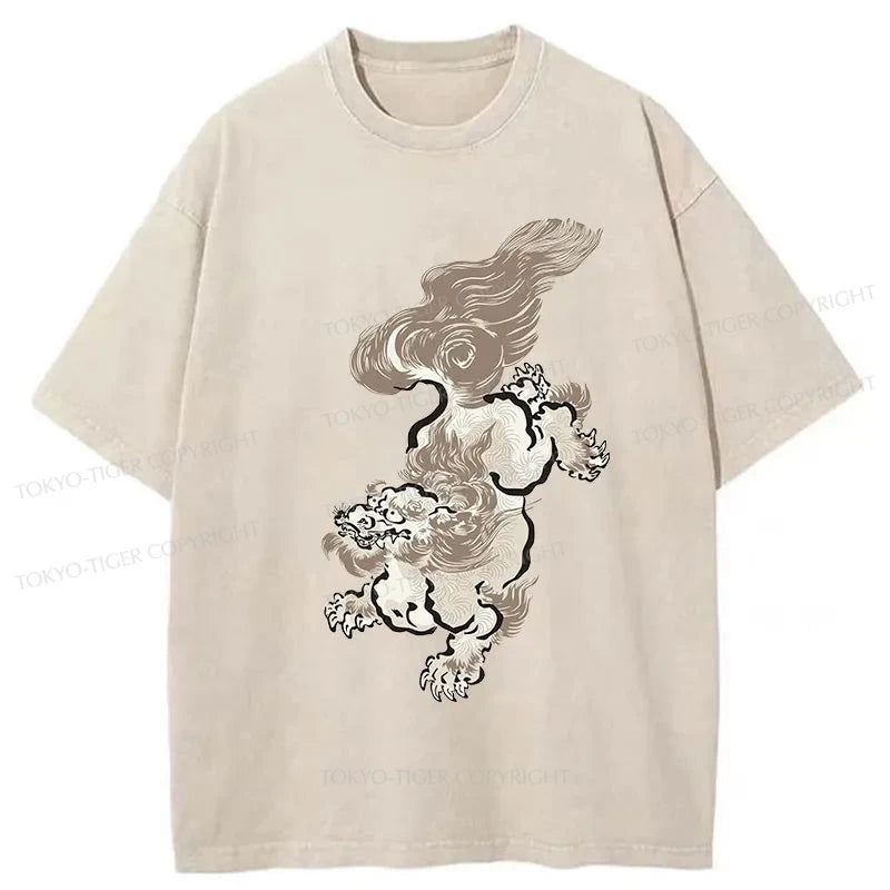 Tokyo-Tiger Komainu Japanese Washed T-Shirt