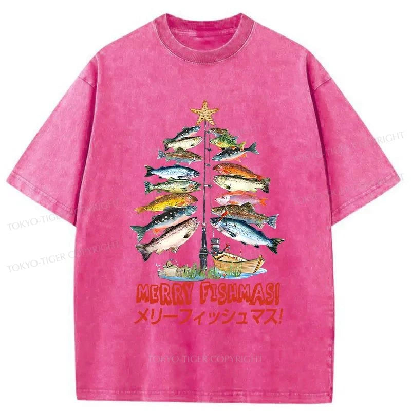 Tokyo-Tiger Christmas Tree Fish Washed T-Shirt