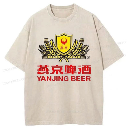 Tokyo-Tiger Yanjing Beer Logo Washed T-Shirt