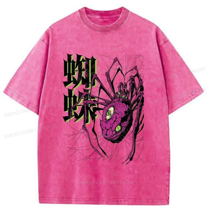 Tokyo-Tiger Scary Spider Washed T-Shirt