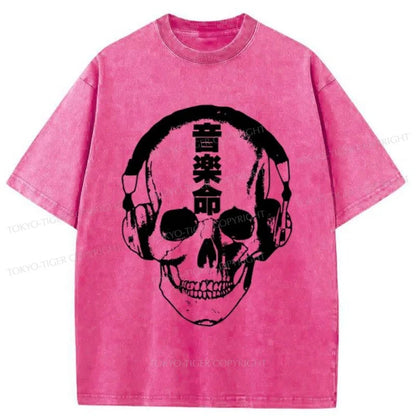 Tokyo-Tiger Music Is Life Japanese Washed T-Shirt