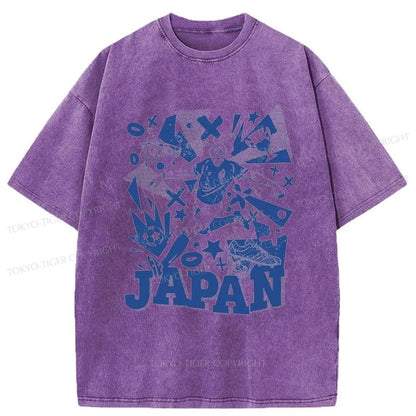 Tokyo-Tiger Japanese Football Retro Soccer Washed T-Shirt