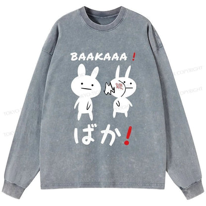 Tokyo-Tiger Anime Baka Manga Slap Washed Long Sleeve T-Shirt