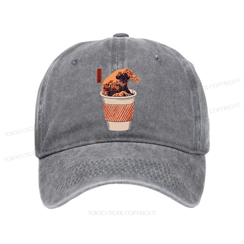 Tokyo-Tiger The Great Wave Coffee Washed Cap