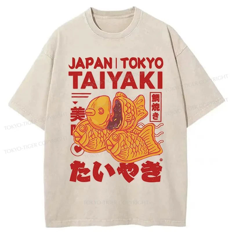 Tokyo-Tiger Taiyaki Japanese Washed T-Shirt