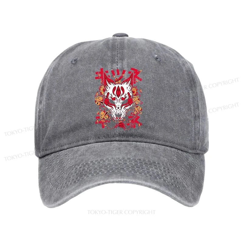 Tokyo-Tiger Japanese Kitsune Mask Washed Cap