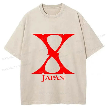 Tokyo-Tiger X-Japan Logo Washed T-Shirt