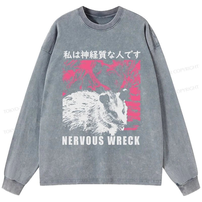 Tokyo-Tiger Nervous Wreck Washed Long Sleeve T-Shirt