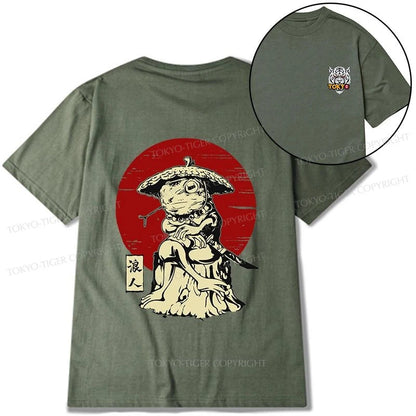 Tokyo-Tiger Rounin Japanese Frog Samurai Front Back Classic T-Shirt