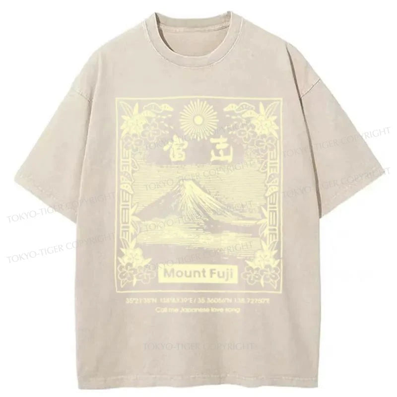 Tokyo-Tiger Japan Mount Fuji Washed T-Shirt