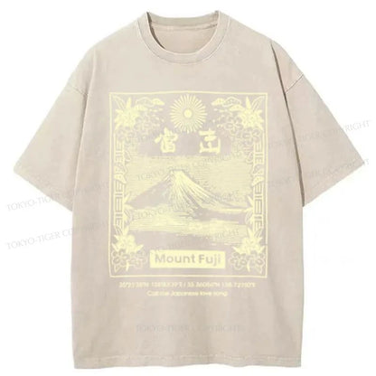 Tokyo-Tiger Japan Mount Fuji Washed T-Shirt