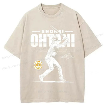 Tokyo-Tiger Retro Shohei Ohtani Japan Washed T-Shirt