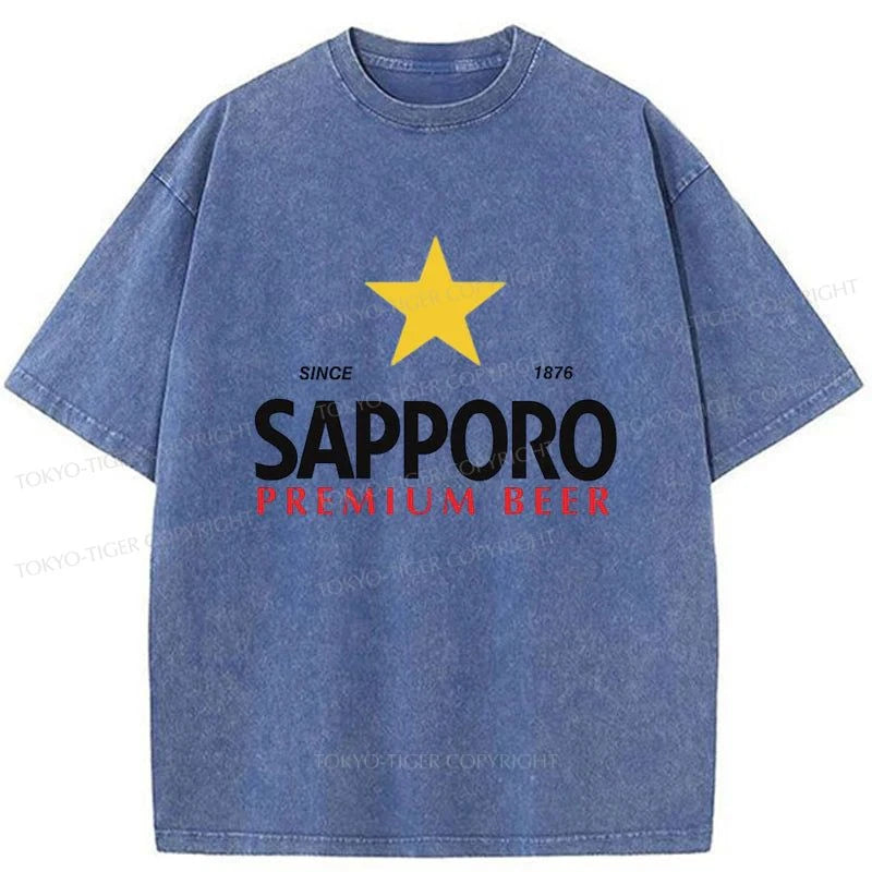 Tokyo-Tiger Sapporo Beer Logo Washed T-Shirt