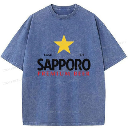 Tokyo-Tiger Sapporo Beer Logo Washed T-Shirt