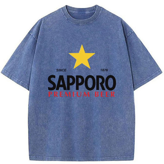 Tokyo-Tiger Sapporo Beer Logo Washed T-Shirt