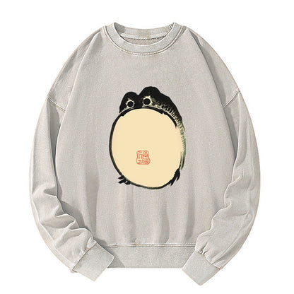 Tokyo-Tiger Grumpy Frog Japanese Washed Sweatshirt