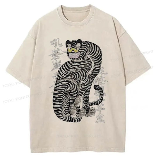 Tokyo-Tiger Japanese Vintage Tiger Washed T-Shirt