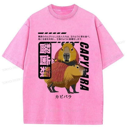 Tokyo-Tiger Japanese Capybara Washed T-Shirt