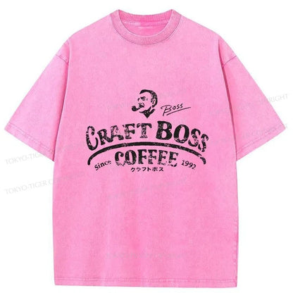 Tokyo-Tiger Craft Boss Coffee Logo Washed T-Shirt