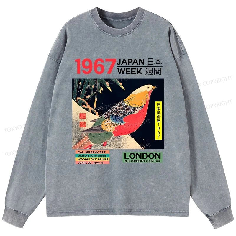 Tokyo-Tiger Art Studio Exhibition Japanese Washed Long Sleeve T-Shirt