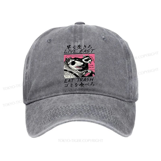 Tokyo-Tiger Live Fast Eat Trash Washed Cap