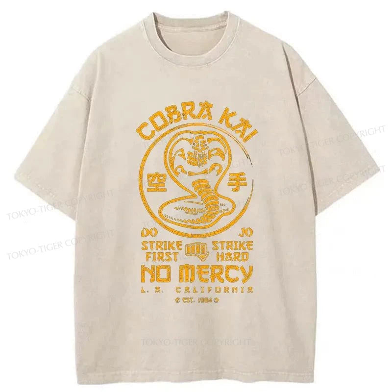 Tokyo-Tiger Karate Dojo Logo Cobra Kai Washed T-Shirt