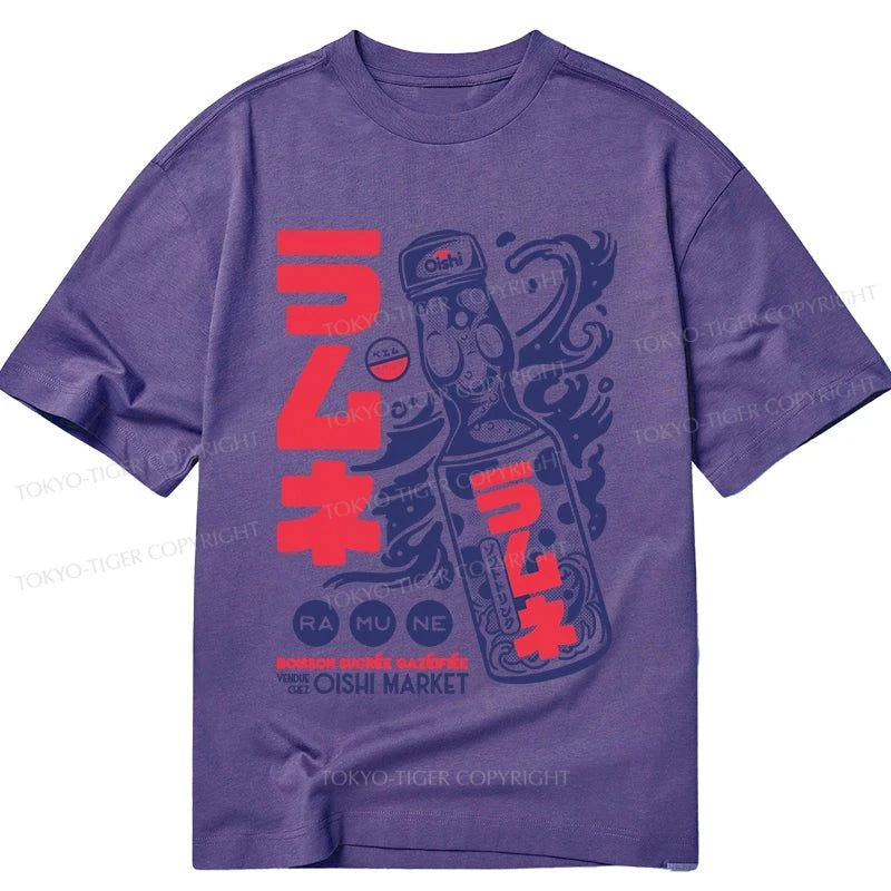 Tokyo-Tiger Ramune Print Japanese Classic T-Shirt