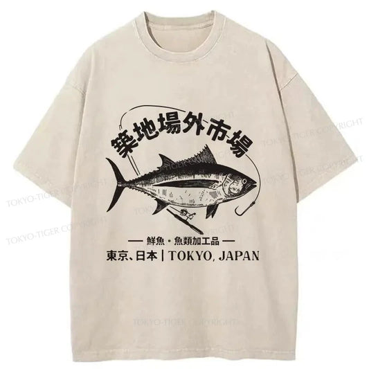 Tokyo-Tiger Tsukiji OTC Market Washed T-Shirt