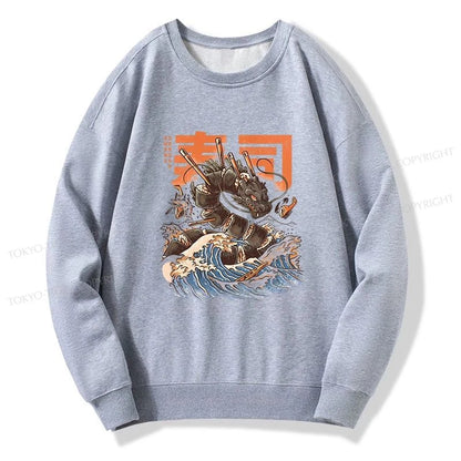 Tokyo-Tiger The Great Sushi Dragon Wave Sweatshirt