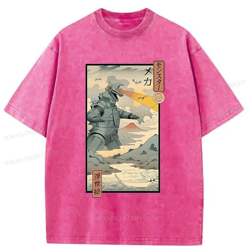 Tokyo-Tiger Ukiyo-e Robot Monster Washed T-Shirt